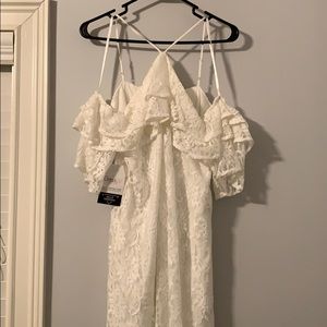 White lace halter dress